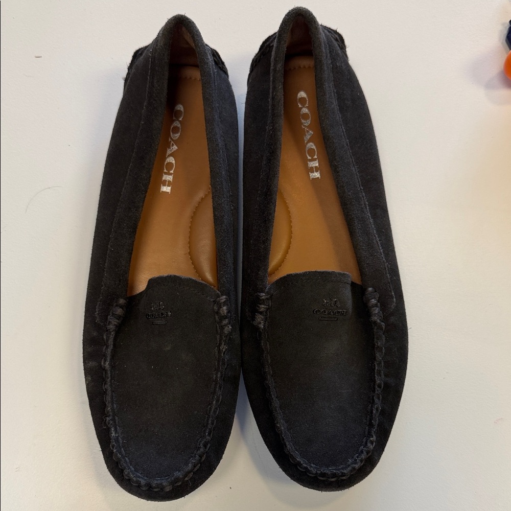 Coach Dark Suede Slip-On Shoes